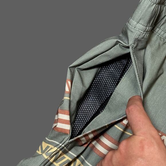 RVCA Men's 17" Boardshort Atlas Aloe Green Size L NWT 4-Way Stretch - Picture 3 of 8